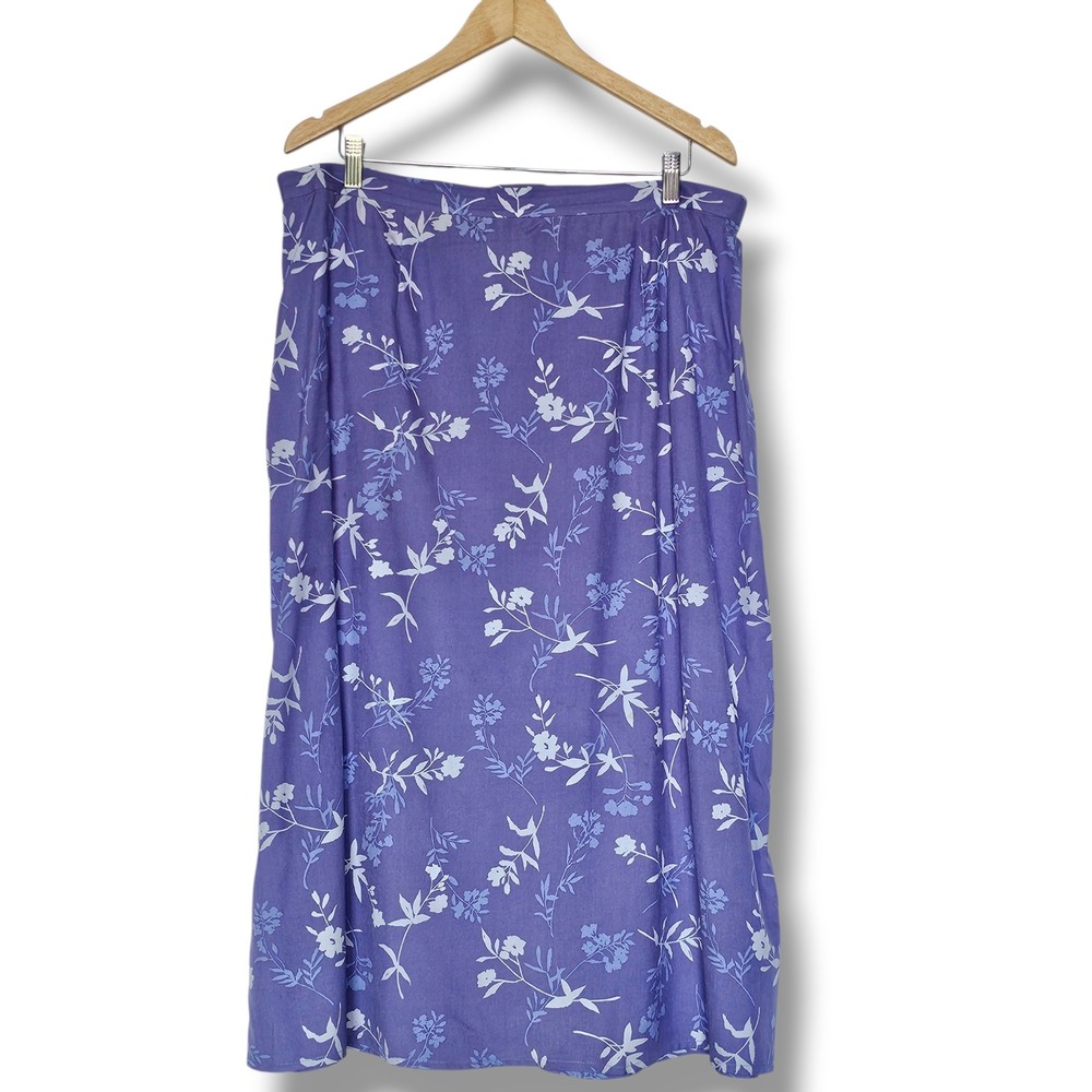 August Silk Maxi Skirt 20 Womens Purple Floral 100% Silk Lightweight Casual Boho